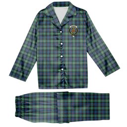 ScotsTee Shop Scottish MacKenzie Ancient Crest Tartan Pajama Satin Velvet Flannel Pajama Set