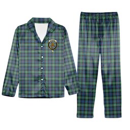 ScotsTee Shop Scottish MacKenzie Ancient Crest Tartan Pajama Satin Velvet Flannel Pajama Set