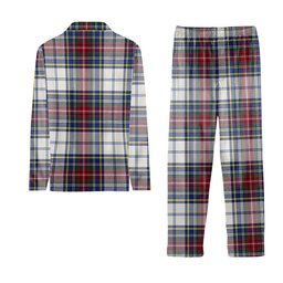 ScotsTee Shop Scottish MacBeth Dress Modern Crest Tartan Pajama Satin Velvet Flannel Pajama Set