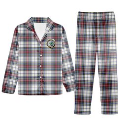 ScotsTee Shop Scottish MacBeth Dress Modern Crest Tartan Pajama Satin Velvet Flannel Pajama Set