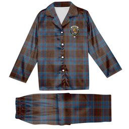 ScotsTee Shop Scottish MacGregor Hastie Crest Tartan Pajama Satin Velvet Flannel Pajama Set