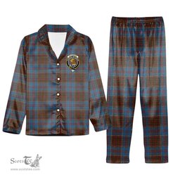 ScotsTee Shop Scottish MacGregor Hastie Crest Tartan Pajama Satin Velvet Flannel Pajama Set