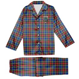 ScotsTee Shop Scottish MacBeth Modern SC Crest Tartan Pajama Satin Velvet Flannel Pajama Set