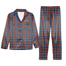 ScotsTee Shop Scottish MacBeth Modern SC Crest Tartan Pajama Satin Velvet Flannel Pajama Set