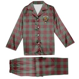 ScotsTee Shop Scottish MacGregor Hunting Ancient Crest Tartan Pajama Satin Velvet Flannel Pajama Set