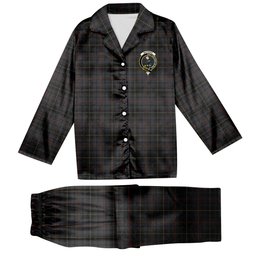 ScotsTee Shop Scottish MacInnes Homecoming Crest Tartan Pajama Satin Velvet Flannel Pajama Set