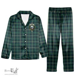 ScotsTee Shop Scottish Kennedy Modern Clan Crest Tartan Pajama Satin Velvet Flannel Pajama Set