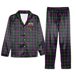 ScotsTee Shop Scottish Logan 1831 Crest Tartan Pajama Satin Velvet Flannel Pajama Set