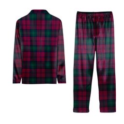 ScotsTee Shop Scottish Lindsay #2 Modern Clan Crest Tartan Pajama Satin Velvet Flannel Pajama Set