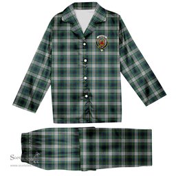 ScotsTee Shop Scottish Johnston Dress Modern Crest Tartan Pajama Satin Velvet Flannel Pajama Set
