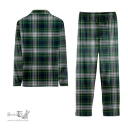 ScotsTee Shop Scottish Johnston Dress Modern Crest Tartan Pajama Satin Velvet Flannel Pajama Set
