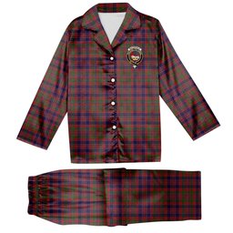 ScotsTee Shop Scottish MacDonald of Boisdale Crest Tartan Pajama Satin Velvet Flannel Pajama Set