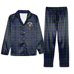 ScotsTee Shop Scottish Hope-Vere Weir Crest Tartan Pajama Satin Velvet Flannel Pajama Set