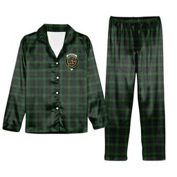 ScotsTee Shop Scottish MacAulay Hunting Crest Tartan Pajama Satin Velvet Flannel Pajama Set