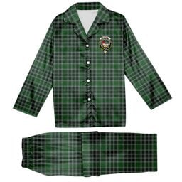 ScotsTee Shop Scottish MacDonald Lord of the Isles Hunting Crest Tartan Pajama Satin Velvet Flannel Pajama Set