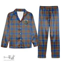 ScotsTee Shop Scottish MacBeth Ancient SC Crest Tartan Pajama Satin Velvet Flannel Pajama Set