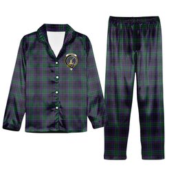 ScotsTee Shop Scottish Lumsden Green Crest Tartan Pajama Satin Velvet Flannel Pajama Set