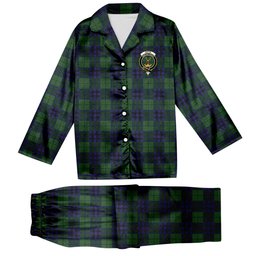 ScotsTee Shop Scottish Keith Modern Crest Tartan Pajama Satin Velvet Flannel Pajama Set