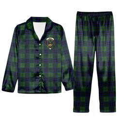 ScotsTee Shop Scottish Keith Modern Crest Tartan Pajama Satin Velvet Flannel Pajama Set