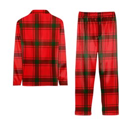 ScotsTee Shop Scottish MacDonald of Sleat SC Crest Tartan Pajama Satin Velvet Flannel Pajama Set