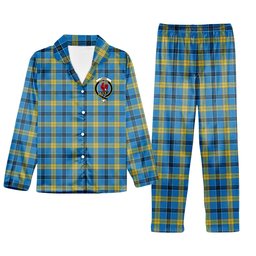 ScotsTee Shop Scottish Laing SC Crest Tartan Pajama Satin Velvet Flannel Pajama Set
