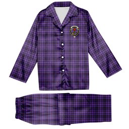 ScotsTee Shop Scottish Learmonth Family Herts Crest Tartan Pajama Satin Velvet Flannel Pajama Set