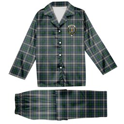 ScotsTee Shop Scottish MacDowall Crest Tartan Pajama Satin Velvet Flannel Pajama Set