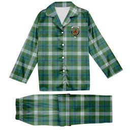 ScotsTee Shop Scottish Johnston Dress Ancient Crest Tartan Pajama Satin Velvet Flannel Pajama Set