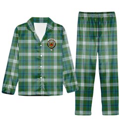 ScotsTee Shop Scottish Johnston Dress Ancient Crest Tartan Pajama Satin Velvet Flannel Pajama Set