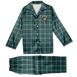 ScotsTee Shop Scottish MacDonald of the Isles Hunting Ancient Crest Tartan Pajama Satin Velvet Flannel Pajama Set