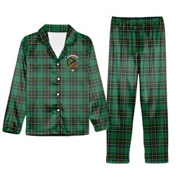 ScotsTee Shop Scottish MacAlpine Ancient Crest Tartan Pajama Satin Velvet Flannel Pajama Set