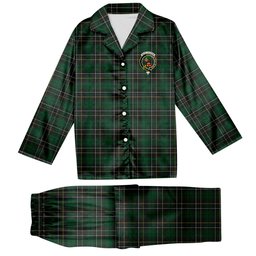 ScotsTee Shop Scottish MacAlpine Crest Tartan Pajama Satin Velvet Flannel Pajama Set