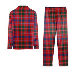 ScotsTee Shop Scottish MacDonald of Glenaladale Modern Crest Tartan Pajama Satin Velvet Flannel Pajama Set