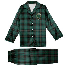 ScotsTee Shop Scottish MacArthur-Fox Hunting Modern Crest Tartan Pajama Satin Velvet Flannel Pajama Set