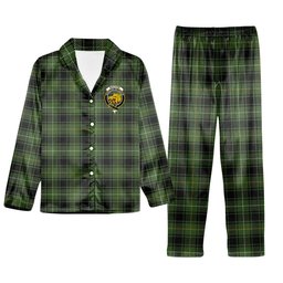 ScotsTee Shop Scottish MacIvor Hunting Crest Tartan Pajama Satin Velvet Flannel Pajama Set