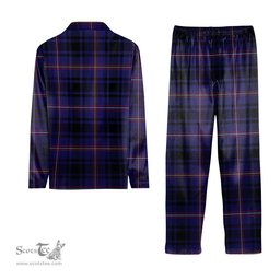 ScotsTee Shop Scottish MacIver of Strome Crest Tartan Pajama Satin Velvet Flannel Pajama Set