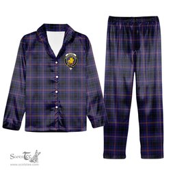 ScotsTee Shop Scottish MacIver of Strome Crest Tartan Pajama Satin Velvet Flannel Pajama Set