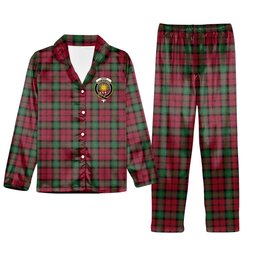 ScotsTee Shop Scottish Kerr Modern Clan Crest Tartan Pajama Satin Velvet Flannel Pajama Set