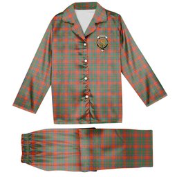 ScotsTee Shop Scottish MacIntosh Ancient Crest Tartan Pajama Satin Velvet Flannel Pajama Set