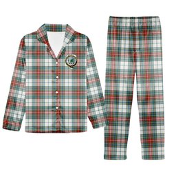 ScotsTee Shop Scottish MacBeth Dress Ancient Crest Tartan Pajama Satin Velvet Flannel Pajama Set