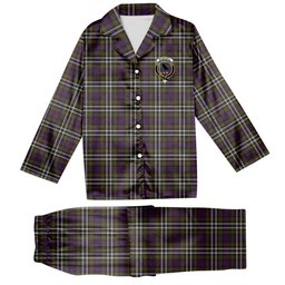 ScotsTee Shop Scottish MacDonell of Glengarry Dress Crest Tartan Pajama Satin Velvet Flannel Pajama Set