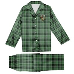ScotsTee Shop Scottish MacDonald Lord of the Isles Hunting SC Crest Tartan Pajama Satin Velvet Flannel Pajama Set