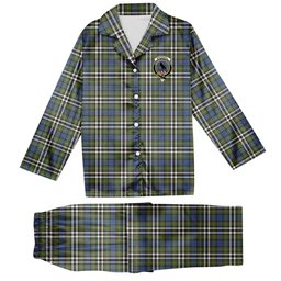 ScotsTee Shop Scottish MacDonell of Glengarry Dress Ancient Crest Tartan Pajama Satin Velvet Flannel Pajama Set