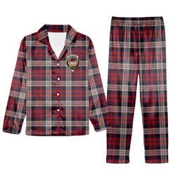 ScotsTee Shop Scottish MacDonald Dress Irish Crest Tartan Pajama Satin Velvet Flannel Pajama Set