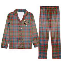 ScotsTee Shop Scottish MacDonald of Boisdale Ancient Crest Tartan Pajama Satin Velvet Flannel Pajama Set