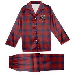 ScotsTee Shop Scottish MacDougall 1842 Crest Tartan Pajama Satin Velvet Flannel Pajama Set