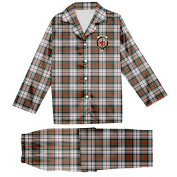 ScotsTee Shop Scottish MacDuff Dress Ancient SC Crest Tartan Pajama Satin Velvet Flannel Pajama Set