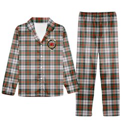 ScotsTee Shop Scottish MacDuff Dress Ancient SC Crest Tartan Pajama Satin Velvet Flannel Pajama Set