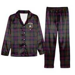 ScotsTee Shop Scottish MacDonald of Clan Ranald Crest Tartan Pajama Satin Velvet Flannel Pajama Set