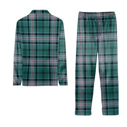 ScotsTee Shop Scottish Kelly of Sleat Hunting Modern Crest Tartan Pajama Satin Velvet Flannel Pajama Set